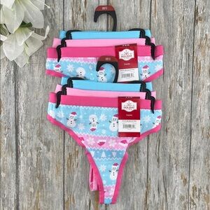 Women's Christmas Thong Panties Underwear 2, 3-Packs Size M